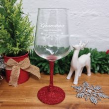 Grandmpa Personalised Christmas Wine Glass 450ml
