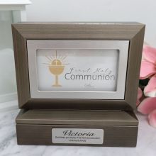 Communion Photo Keepsake Trinket Box - Charcoal Grey