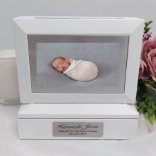 Baby Photo Keepsake Trinket Box - White