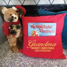 Grandma Red Christmas Pocket Pillow Cover