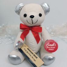 Personalised Baby Shower Signature Bear - Red Bow