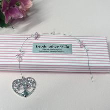 Pink Crystal Heart Suncatcher in Godmother Box