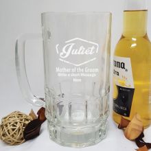 Mother Of The Groom Engraved Personalised Glass Beer Stein