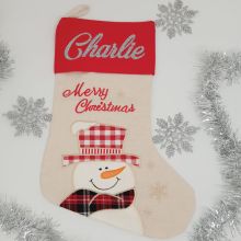 Personalised Snowman Christmas Stocking