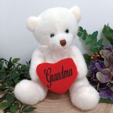 Grandma white Bear with Love Heart 20cm