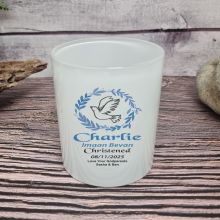 Personalised Christening Candle Holder Dove