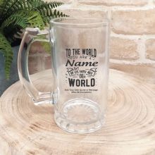 Mother You're My World Glass Stein