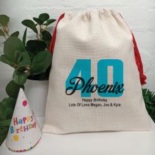 40th Birthday Party Sack Gift Bag 40cm