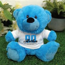 Personalised 90th Birthday Teddy Bear Plush Blue