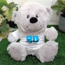 90th Teddy Bear Grey Personalised Plush