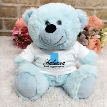 Personalised 1st Birthday Teddy Bear Light Blue