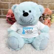 Personalised Pop Light Blue Teddy Bear