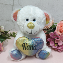 Rainbow Bear With Love Heart Nana