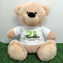 21st Birthday Bear with T-Shirt 40cm Cream
