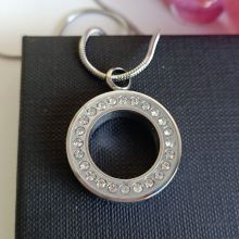 Silver Circle Pendant Memorial Cremation Urn Necklace