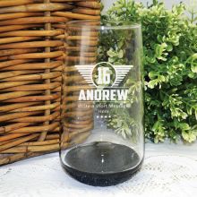 16th Birthday Engraved Personalised Glass Tumbler (M)