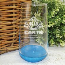 60th Birthday Engraved Personalised Glass Tumbler (M)