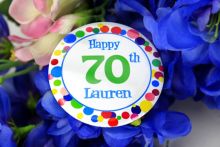 Personalised 70th Party Badge 