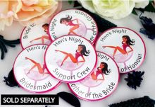Hens Night Martini Bridal Party Badge Pink