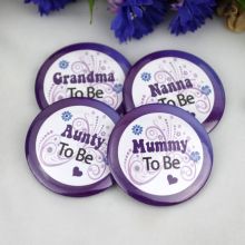 To Be....Baby Shower Badge Purple 