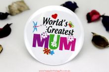 Worlds greatest Mum Badge -5cm