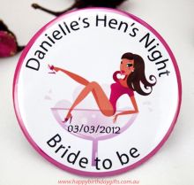 Personalised Hens Party Badge-Assorted -Pink