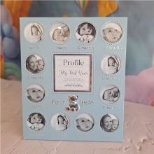 Baby's First Year Blue Photo Frame