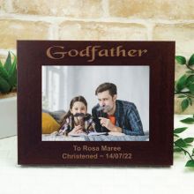 Godfather Engraved Wood Photo Frame- Mocha