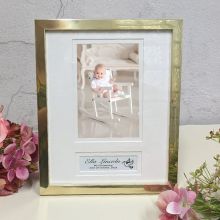 Personalised Christening Photo Frame 4x6 Gold