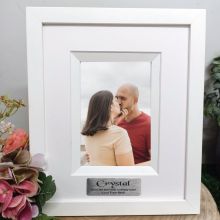 50th Birthday Personalised Photo Frame Silhouette White 4x6 