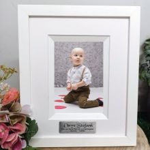  Baptism Personalised Photo Frame Silhouette White 4x6 