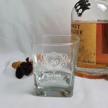 30th Birthday Engraved Personalised Scotch Spirit Glass (F)