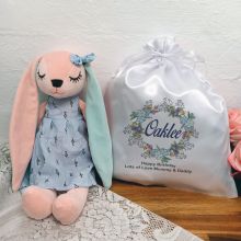 Hallie Bunny Birthday Plush with Satin Gift Bag