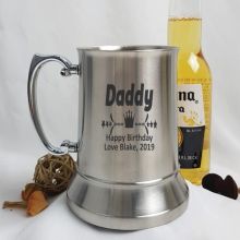 Dad Engraved Personalised Stainless Beer Stein Glass