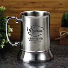 Father Of The Bride Engraved Personalised Stainless Beer Stein Glass