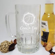 Basketball Coach Engraved Personalised Glass Beer Stein