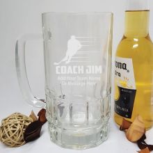 Hockey Coach Engraved Personalised Glass Beer Stein