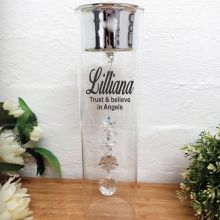 Personalised Glass Candle Holder Sapphire Angel