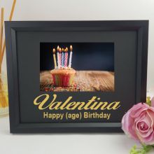 Birthday Personalised Frame 4x6 Glitter Black