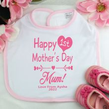Personalised 1st Mothers Day Bib - Girl