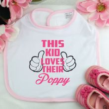 This Kid Loves Their Pop Baby Girl Bib - Pink
