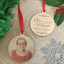 Memorial Christmas Photo Wooden Ornament - Our Home