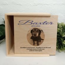 Pet Memorial Photo Keepsake Wood Box
