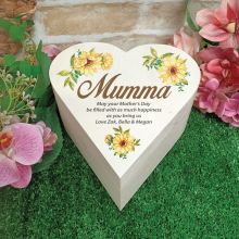 Mum Wooden Heart Gift Box - Sunflower