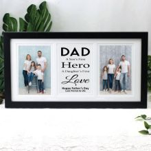 Dad Black Gallery Collage Frame Typography Print