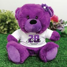 Personalised Birthday Teddy Bear Plush Purple