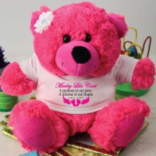 Personalised Baby Memorial Teddy Bear -Hot Pink