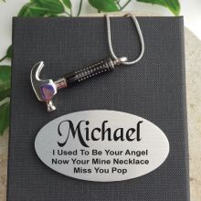 Hammer Urn Cremation Ash Necklace in Personalised Box