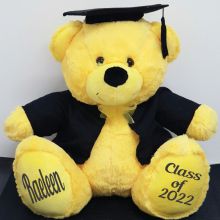 Personalised Graduation Bear with Cape Yellow 40cm 