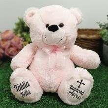 Baptism Personalised Teddy Bear 30cm Light Pink